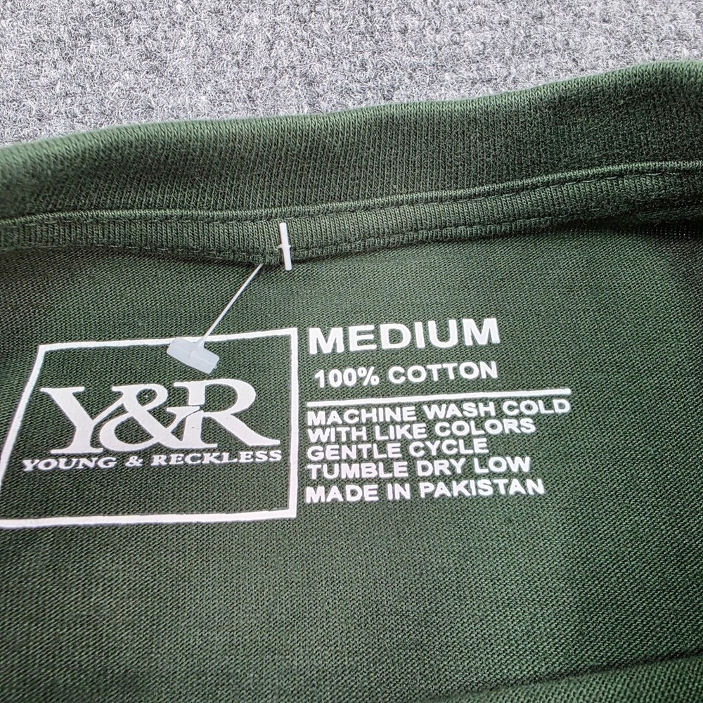 Young & Reckless Mens Graphic T-Shirt Mushroom Life's A Trip Green Medium - Picture 2 of 4